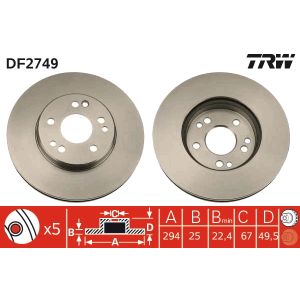 Disco de freno TRW DF2749