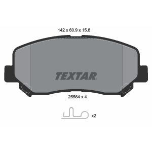 Kit de plaquettes de frein, frein à disque TEXTAR 2556401, Avant