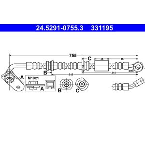 Flexible de frein ATE 24.5291-0755.3
