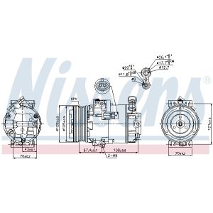 Compresor de aire acondicionado NISSENS 89222