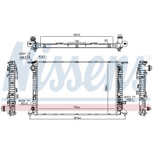 Radiador, refrigeración de motor NISSENS 606466