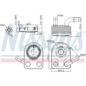 Enfriador de aceite, aceite de motor NISSENS 90972