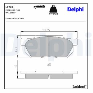 Levyjarrun jarrupalasarja DELPHI LP720