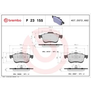 Levyjarrun jarrupalasarja BREMBO P 23 155