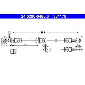 Bremsschlauch ATE 24.5290-0486.3