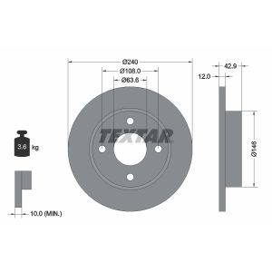 Disco de freno TEXTAR 92075303 vorne, macizo, 1 Pieza