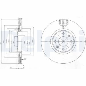 Disque de frein DELPHI BG4002 avant, ventilé, 1 pièce