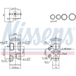 Válvula de expansão, ar condicionado NISSENS 999428