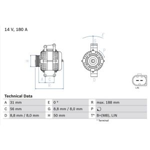 Drehstromgenerator BOSCH 0 986 047 700