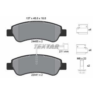 Bremsbelagsatz TEXTAR 2446503, Hinten