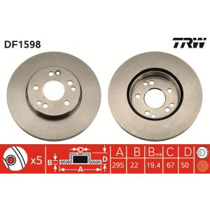 Disco de travão TRW DF1598