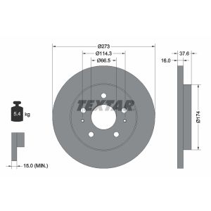 Disque de frein TEXTAR 92138200 avant, plein, 1 pièce