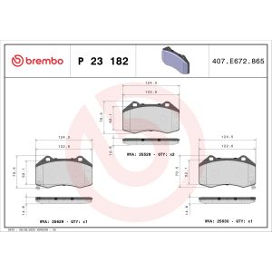 Conjunto de pastilhas de travão, travão de disco PRIME LINE BREMBO P 23 182