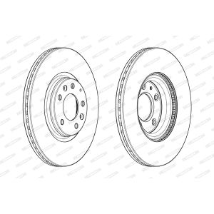 Disque de frein FERODO DDF1880C avant, ventilé, 2 Stück