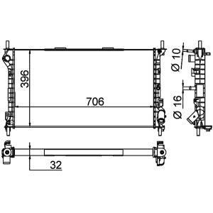 Radiador, arrefecimento do motor BEHR MAHLE CR 1196 000P