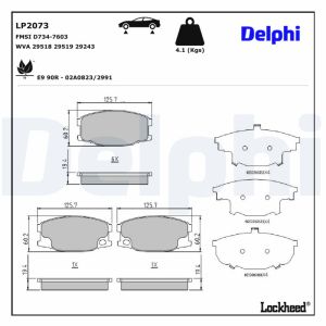 Bremsbelagsatz, Scheibenbremse DELPHI LP2073