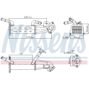 Radiatore, ricircolo gas di scarico NISSENS 989451