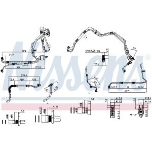 Conduta de alta/baixa pressão, ar condicionado NISSENS 845954