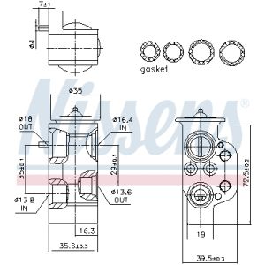 Válvula de aire acondicionado NISSENS NIS 999376