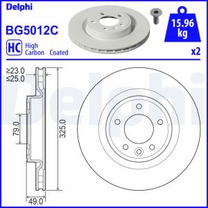 Disco de freno DELPHI BG5012C