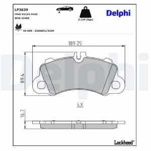 Remblokset DELPHI LP3639, voor
