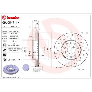 Remschijf BREMBO XTRA LINE BREMBO 09.C547.1X, 1 Stuk