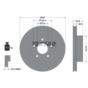 Disque de frein TEXTAR 92093600 avant, ventilé, 1 pièce