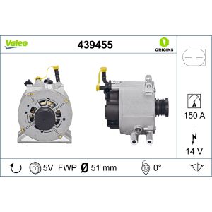 Alternador, gerador VALEO 439455