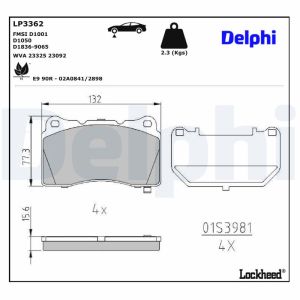Jarrupalasarja DELPHI LP3362, edessä