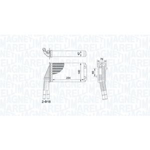 Permutador de calor, aquecimento interior MAGNETI MARELLI 350218467000