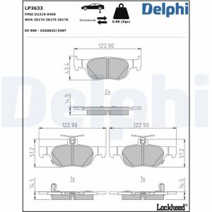 Bremsbelagsatz DELPHI LP3633, Hinten
