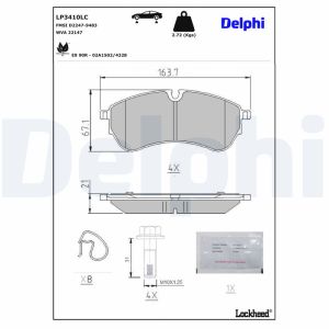 Conjunto de pastilhas de travão DELPHI LP3410LC