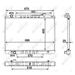 Radiator, motorkoeling NRF 58418