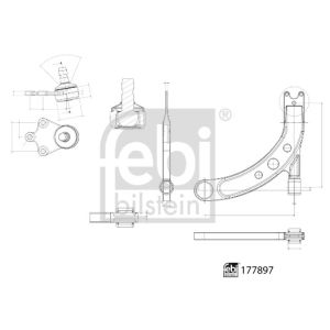 Ohjausvarsi, Pyörän jousitus FEBI BILSTEIN 177897 Etuakseli/Linkit/etupuolella