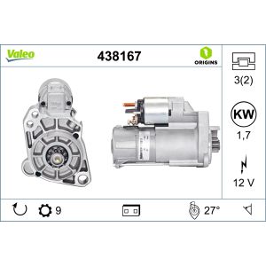 Démarreur VALEO ORIGINS NEW VALEO 438167