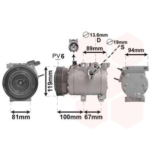 Compressor, ar condicionado VAN WEZEL 8200K341