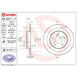 Disco de freno BREMBO 08D21711 trasero, macizo, 1 Pieza