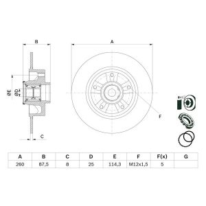 Disco de freno BOSCH 0 986 479 E79 hinten, macizo, 1 Pieza