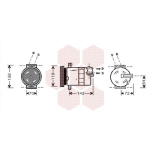 Airco-compressor VAN WEZEL 1700K086