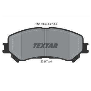 Kit de plaquettes de frein, frein à disque TEXTAR 2234701, Avant