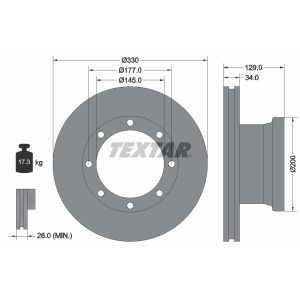 Disque de frein TEXTAR 93127700 arrière, ventilé, 1 Stück