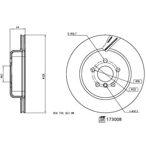 Disco freno FEBI BILSTEIN 173008 posteriore, ventilato, 1 pezzo