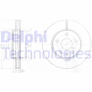 Jarrulevy DELPHI BG4187C etupuolella/tuuletettu/2 kpl