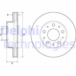 Jarrulevy DELPHI BG9180C etupuolella/tuuletettu/1 kpl