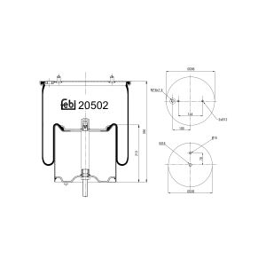 Fole de mola, suspensão pneumática FEBI BILSTEIN 20502