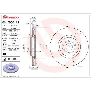 Disco de travão BREMBO 09.E950.11, 1 Peça