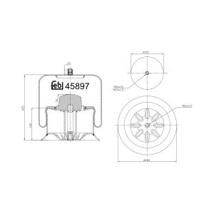 Fuelle de resorte, suspensión neumática FEBI BILSTEIN 45897