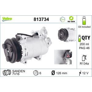 Compressor, ar condicionado VALEO 813734