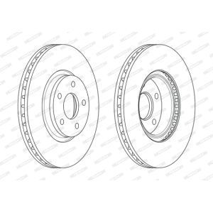 Jarrulevy FERODO DDF1835C-1 edessä, tuuletettu, 1 kpl