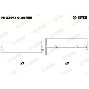 Hoofdlager GLYCO H1239/7 0.25mm